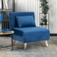 Fotel Rozkładany Do Spania Leżak Łóżko Sofa Jednoosobowa Granatowy MARRY 2