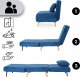 Fotel Rozkładany Do Spania Leżak Łóżko Sofa Jednoosobowa Granatowy MARRY 5