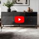Komoda z Szufladami Duża Loft 160 Do Salonu Sypialni Ryflowana COMO Czarna 7