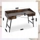 Biurko Loft z Szufladami Industrialne Drewniane ICE Dąb Rustykalny Vintage 8