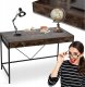 Biurko Loft z Szufladami Drewniane ALLY Rustykalne Industrialne Na Komputer 1