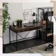 Biurko Loft z Szufladami Drewniane ALLY Rustykalne Industrialne Na Komputer 3