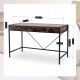 Biurko Loft z Szufladami Drewniane ALLY Rustykalne Industrialne Na Komputer 7