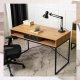 Biurko 120 z Szufladą Loft OASIS Prostokątne Stylowe Gabinetowe Dąb Czarny 2