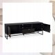 Szafka RTV 160 Czarna Loft z Lamelami GARDA Dwudrzwiowa Ryflowana Do Salonu 3