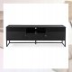 Szafka RTV 160 Czarna Loft z Lamelami GARDA Dwudrzwiowa Ryflowana Do Salonu 4