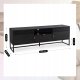 Szafka RTV 160 Czarna Loft z Lamelami GARDA Dwudrzwiowa Ryflowana Do Salonu 5