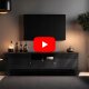 Szafka RTV 160 Czarna Loft z Lamelami GARDA Dwudrzwiowa Ryflowana Do Salonu 8
