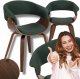 Krzesło Tapicerowane Loftowe Drewno Gięte GARY 2 Zielone Do Salonu Loft 1