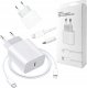 ECOBOX  ŁADOWARKA SIECIOWA 20W BIAŁA TYP-C PD  + KABEL IPHONE USB-C DO LIGHTNING BOX 1