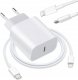 ECOBOX  ŁADOWARKA SIECIOWA 20W BIAŁA TYP-C PD  + KABEL IPHONE USB-C DO LIGHTNING BOX 1