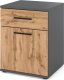 SZAFKA NOCNA 40 CM SZARA DĄB WOTAN 1 SZUFLADA 1 PÓŁKA STOLIK NOCNY LOFT 1