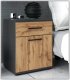 SZAFKA NOCNA 40 CM SZARA DĄB WOTAN 1 SZUFLADA 1 PÓŁKA STOLIK NOCNY LOFT 6