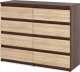 Komoda Z 8 Szufladami Dąb Wenge Sonoma 120 CM Szafka Rtv Szafa Kredens 1