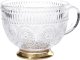 Glass cup Homla BARREL with patterns and a golden base, 360 ml 3