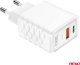 Ładowarka sieciowa Quick Charge GaN 38W USB-A + USB-C AMIO-04287 4