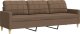 vidaXL Sofa 3-osobowa, brązowa, 210 cm, tapicerowana tkaniną 2