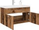 vidaXL Szafka pod umywalkę z wbudowaną umywalką i baterią Stare drewno 1