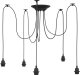 vidaXL Lampa wisząca z 5 uchwytami na żarówki E27 Czarny metal 2