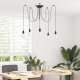 vidaXL Lampa wisząca z 5 uchwytami na żarówki E27 Czarny metal 3