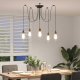 vidaXL Lampa wisząca z 5 uchwytami na żarówki E27 Czarny metal 4