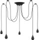 vidaXL Lampa wisząca z 5 uchwytami na żarówki E27 Czarny metal 5