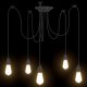 vidaXL Lampa wisząca z 5 uchwytami na żarówki E27 Czarny metal 7