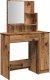 vidaXL Toaletka z lustrem Stare drewno 86,5x35x136 cm 2