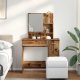 vidaXL Toaletka z lustrem Stare drewno 86,5x35x136 cm 3