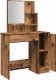 vidaXL Toaletka z lustrem Stare drewno 86,5x35x136 cm 7