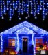 LAMPKI ZEWNĘTRZNE SOPLE 500 LED NIEBIESKIE 20M EFEKT FLASH KURTYNA GIRLANDA OŚWIETLENIE ŚWIĄTECZNE 4