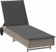 Leżak na kółkach, z poduszką, szary, polirattan 2