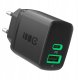 Greencell PowerSource Duo30 Czarna Ładowarka sieciowa 30W USB-C USB-A Power Delivery QC3.0- 1x USB-C, 1x USB-A 1