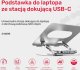 Unitek Podstawka pod laptop z odłączanym hubem USB-C HDMI 1,4, 4K PD 100W 3