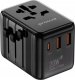 Przejściówka Wtyczka Gniazdo Adapter Podróżny USA UK EU 2x USB 1x USB-C 20W 10
