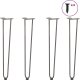 vidaXL Nogi do stołu Hairpin, 4 szt., stal, 72 cm, lita stal 1