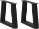 vidaXL Nogi do stołu jadalnego w kształcie litery V 2 szt. Czarne Stal 1