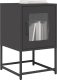 vidaXL Szafka nocna Czarna 36x39x60,5 cm Stal walcowana na zimno 1