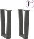 Nogi stołu jadalnego w kształcie litery V 2 szt. Antracyt Stal 3