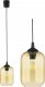 Lampa sufitowa wisząca 1xE27 110cm Czarna ze szklanym bursztynowym kloszem Mango 1