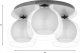 Lampa sufitowa srebrna 22x52cm 3 biało-transparentne szklane klosze Venezia 1