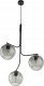 Lampa sufitowa wisząca 130cm Czarna z 3 szklanymi grafitowymi kloszami 1