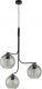 Lampa sufitowa wisząca 130cm Czarna z 3 szklanymi grafitowymi kloszami 3