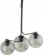 Lampa sufitowa wisząca 130cm Czarna z 3 szklanymi grafitowymi kloszami 5