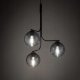 Lampa sufitowa wisząca 130cm Czarna z 3 szklanymi grafitowymi kloszami 7