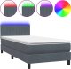 vidaXL Łóżko kontynentalne z materacem, ciemnoszary aksamit, 80x220 cm 2