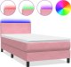 vidaXL Łóżko kontynentalne z materacem, różowe, 80x220 cm 2