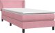 vidaXL Łóżko kontynentalne z materacem, różowe, 90x220 cm 2