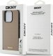 DKNY DKHMP15LPGHLME iPhone 15 Pro 6.1" beige/beige hardcase Grained Metal Logo MagSafe 8