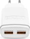 Ładowarka sieciowa dual USB + kabel Typu C 2400 mA 2